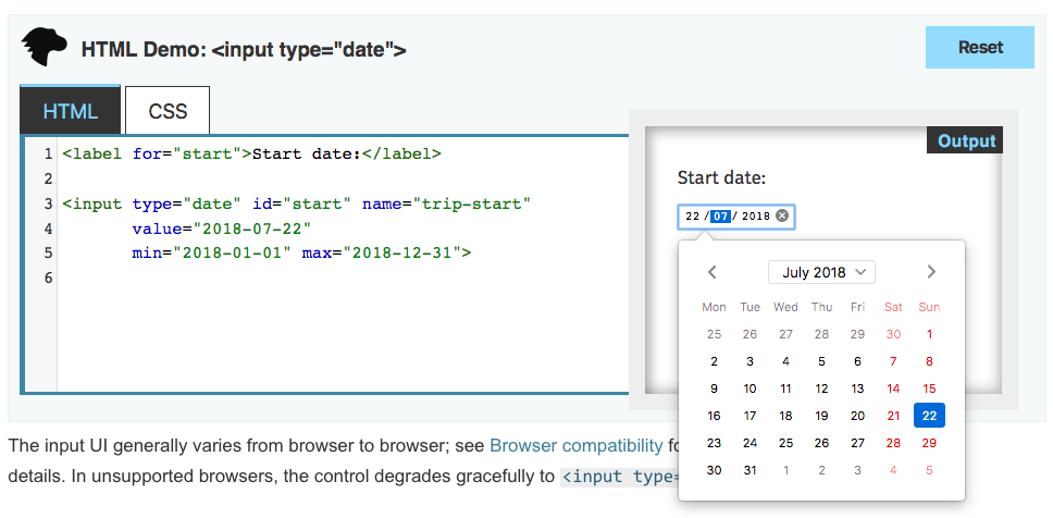 HTML5 input date Firefox