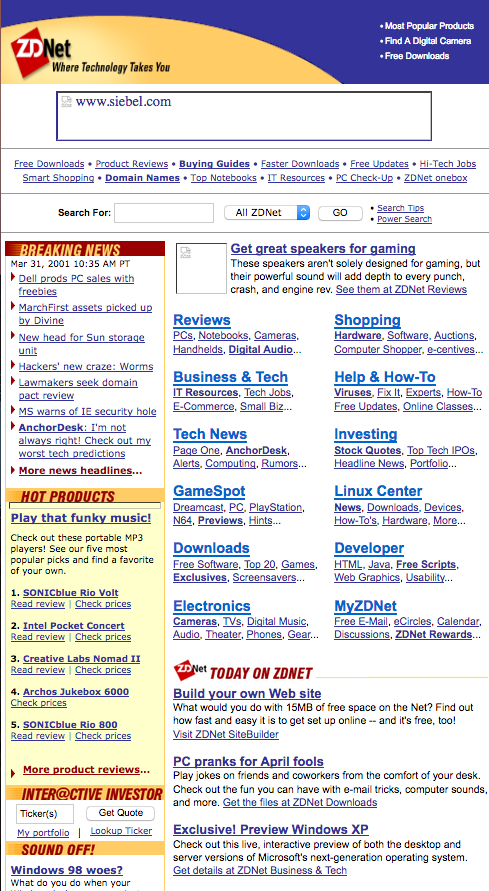 ZDNet web site