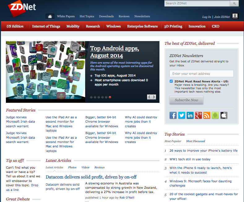 ZDNet web site