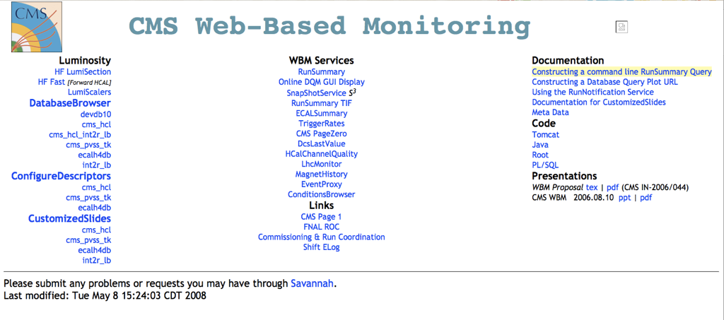 CERN web page